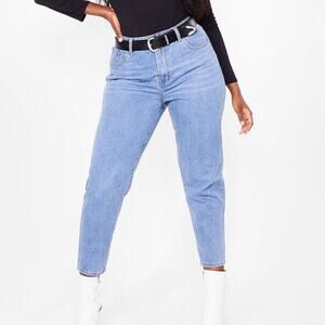 Nasty Gal Debbie high waisted mom jeans light blue denim size 10 NWT